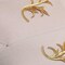 1 Pair Gold Iron on Embroidery Leaf Patch Floral Applique with Elegant Shine